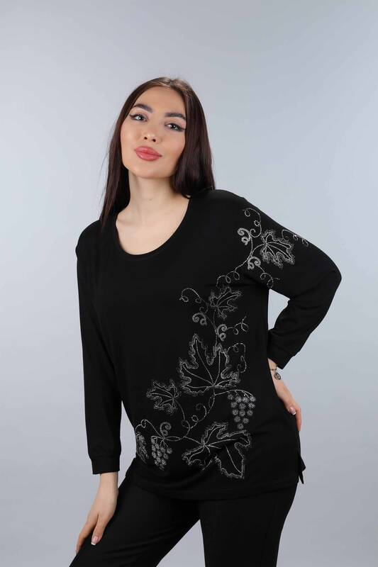 Venta al por mayor Blusa Mujer Tallas Grandes Patrón Hoja - 77909 | kazee