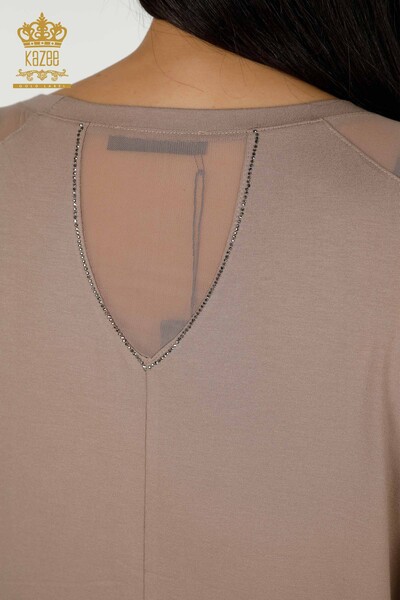 Venta al por mayor Blusa de Mujer - Tul Detallado - Mink - 79136 | kazee - 11