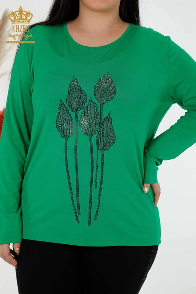 Venta al por mayor Blusa Mujer Piedra Bordada Verde - 79041 | kazee - 2