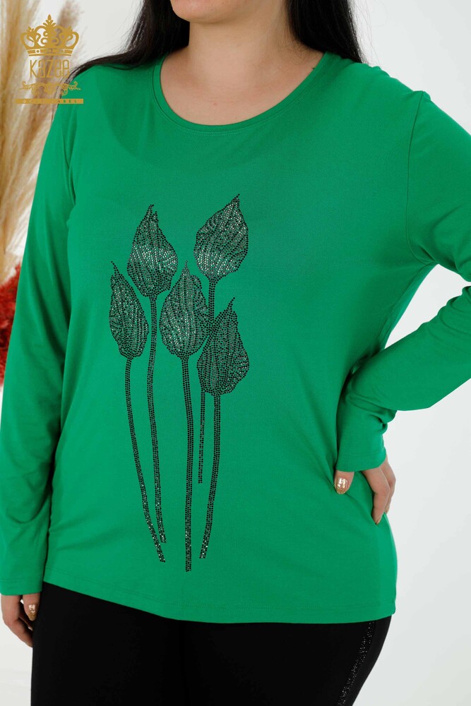 Venta al por mayor Blusa Mujer Piedra Bordada Verde - 79041 | kazee - 6