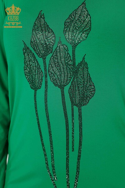 Venta al por mayor Blusa Mujer Piedra Bordada Verde - 79041 | kazee - 3