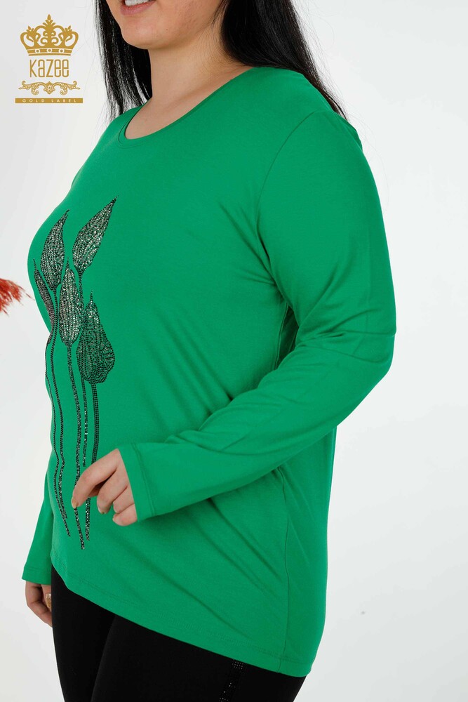 Venta al por mayor Blusa Mujer Piedra Bordada Verde - 79041 | kazee - 7