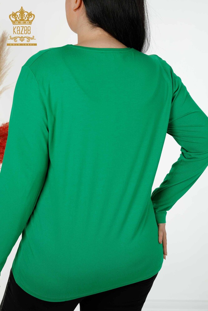 Venta al por mayor Blusa Mujer Piedra Bordada Verde - 79041 | kazee - 8