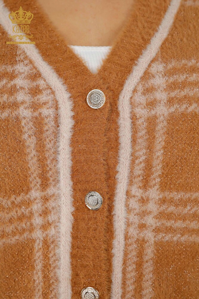 Venta al por mayor Cardigan Mujer - Dos Colores - Angora - Beige - 30177 | kazee - 5