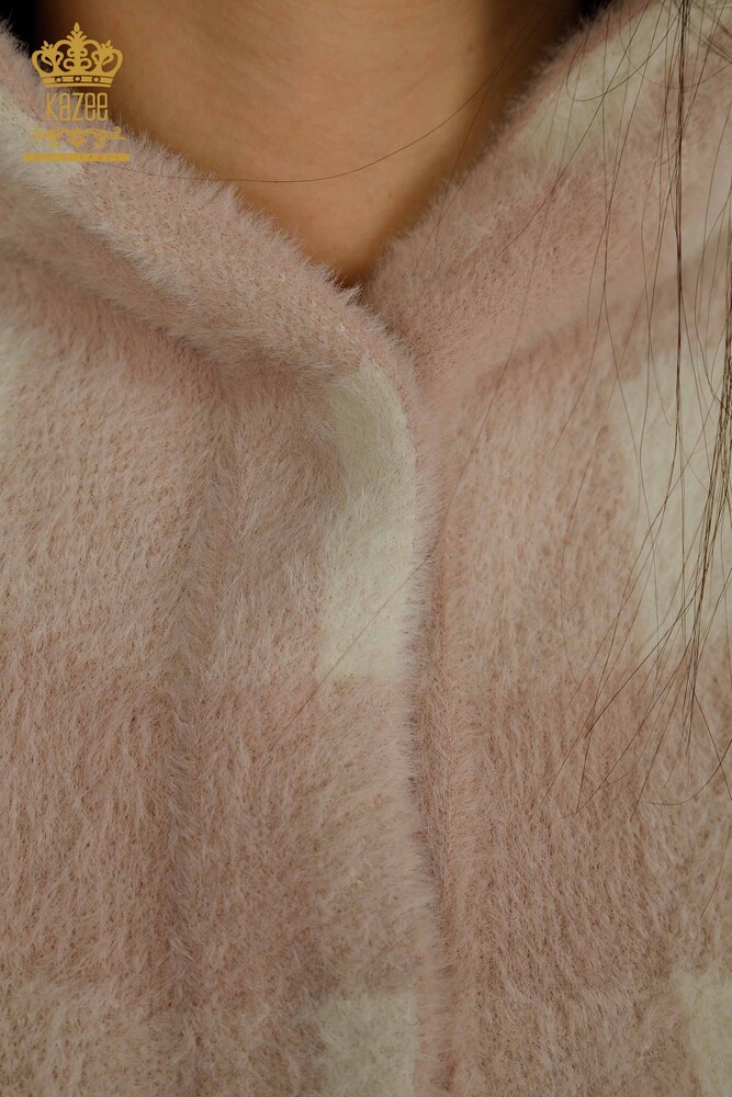 Venta al por mayor Cardigan Largo De Mujer A Cuadros Angora Powder - 30208 | KAZEE - 4