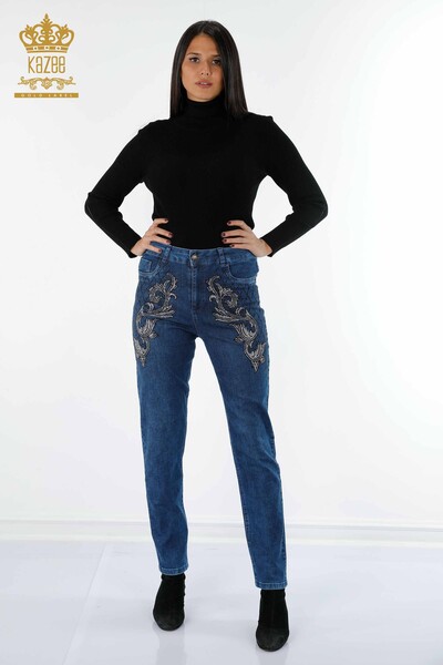 complejidad Skalk poco Venta al por mayor de Jeans de Mujer Línea de Bordado Estampado Detallado -  3542 | kazee