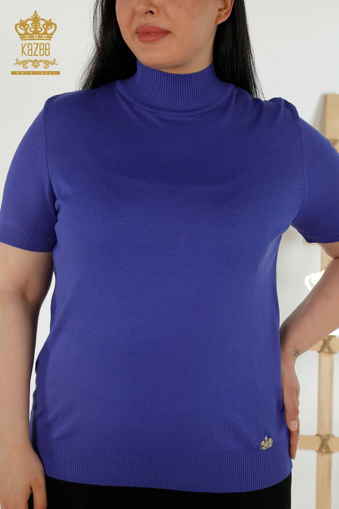 Venta al por mayor Suéter de mujer - Cuello alto - Viscosa - Violeta - 16168 | kazee - 2