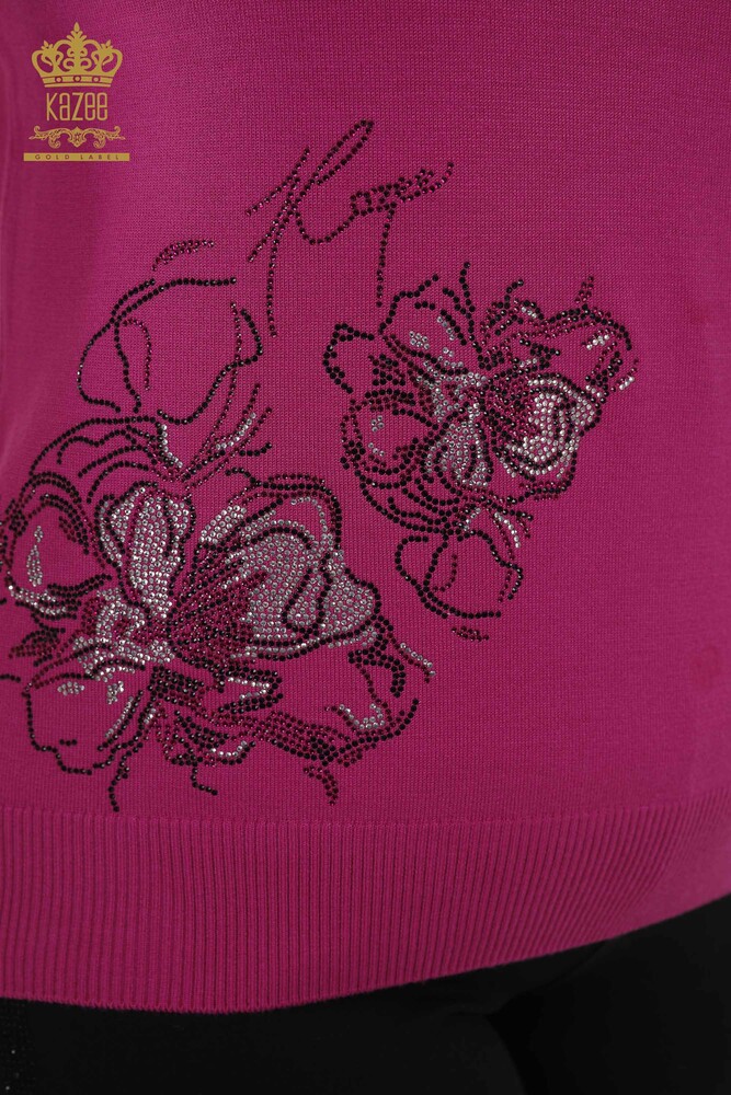 Venta al por mayor de Suéter de Mujer - Patrón Floral - Fucsia - 30152 | kazee - 4