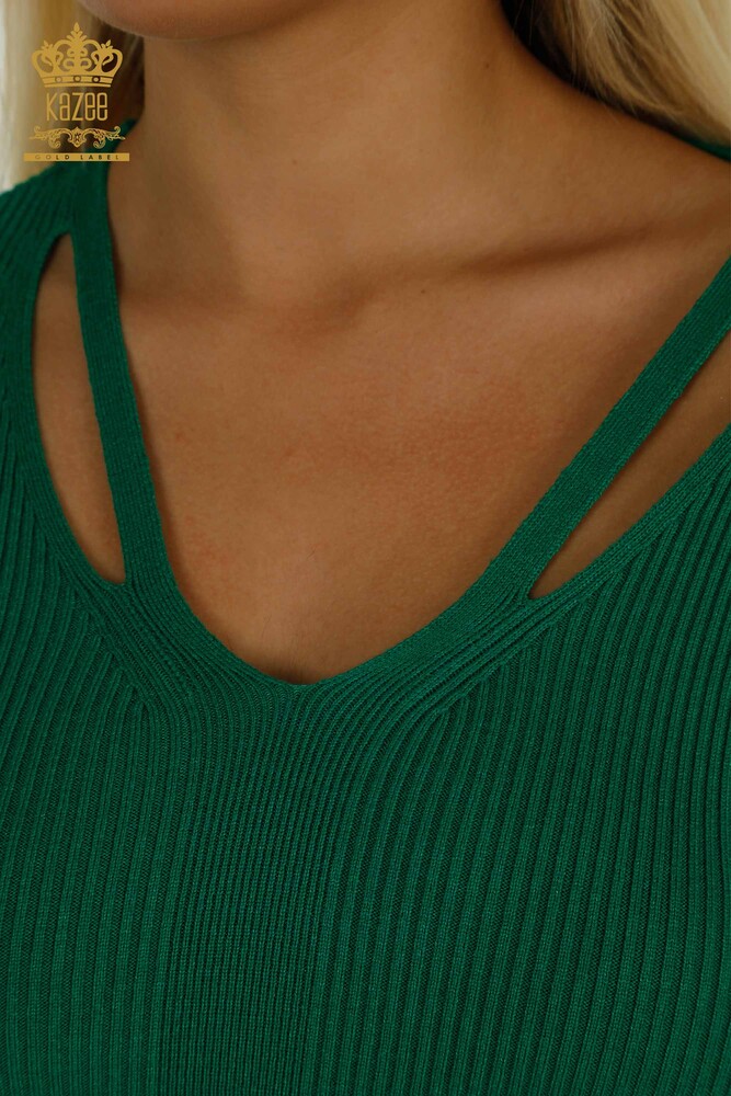 Venta al por mayor Jersey de Mujer con Detalle de Cuello Verde - 30392 | KAZEE - 3