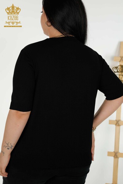 Venta al por mayor Jersey de Punto para Mujer Modelo Americano Negro - 30443 | KAZEE - 6