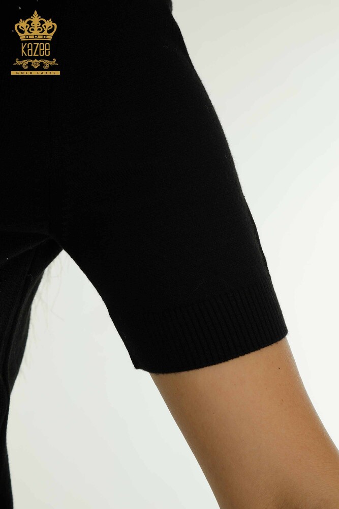 Venta al por mayor Jersey de Punto para Mujer Modelo Americano Negro - 30686 | KAZEE - 5