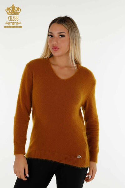 Venta al por mayor Jersey de Punto para Mujer Angora Basic Mostaza - 18921 | KAZEE - 2