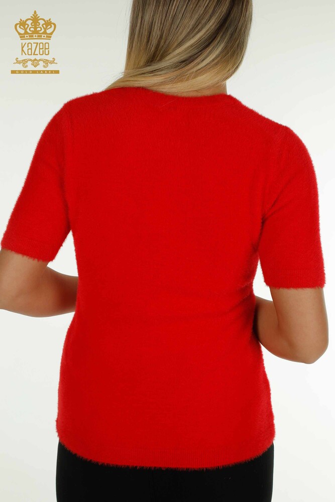 Venta al por mayor Jersey de Punto para Mujer Angora Basic Rojo - 30589 | KAZEE - 7