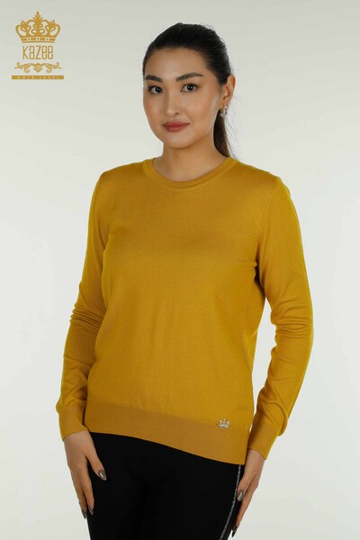 Venta al por mayor Jersey Mujer Punto Basic Logo Azafrán - 11052 | KAZEE 