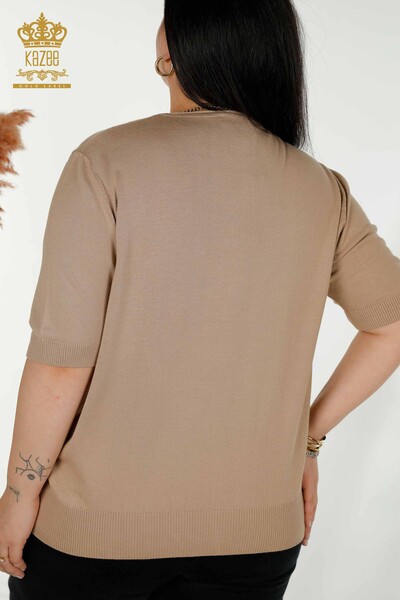 Venta al por mayor Jersey de Punto para Mujer Modelo Americano Beige - 30443 | KAZEE - 6