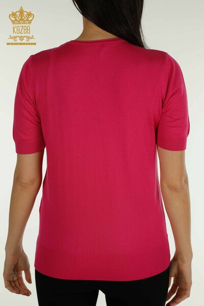 Venta al por mayor Jersey de Punto para Mujer Modelo Americano Fucsia - 30686 | KAZEE - 6