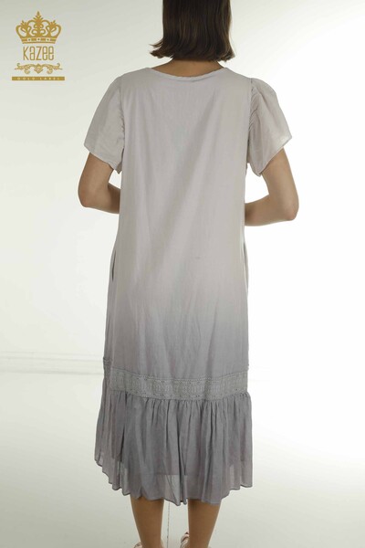 Платье женское оптом вышитое камнем серое - 2281 | КАZЕЕ - Thumbnail