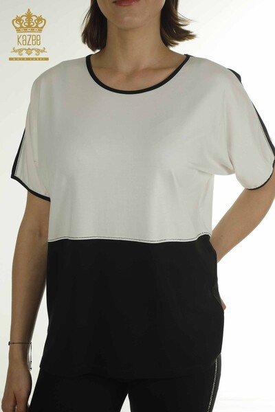 Kazee - Женская блузка двух цветов оптом, черная - 79533 | КАZEE (1)
