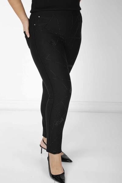 Pantalon À Motifs Noir - 3742 | KAZEE (Lot de 4 42-44-46-48) - Thumbnail