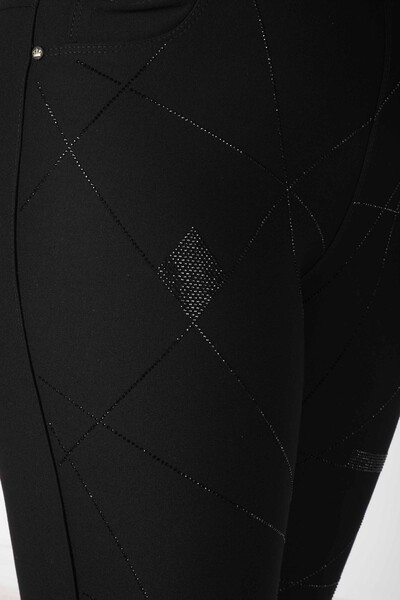 Pantalon À Motifs Noir - 3742 | KAZEE (Lot de 4 42-44-46-48) - Thumbnail