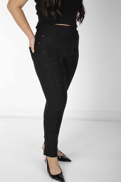 Pantalon À Motifs Noir - 3772 | KAZEE (Lot de 4 42-44-46-48) - Thumbnail