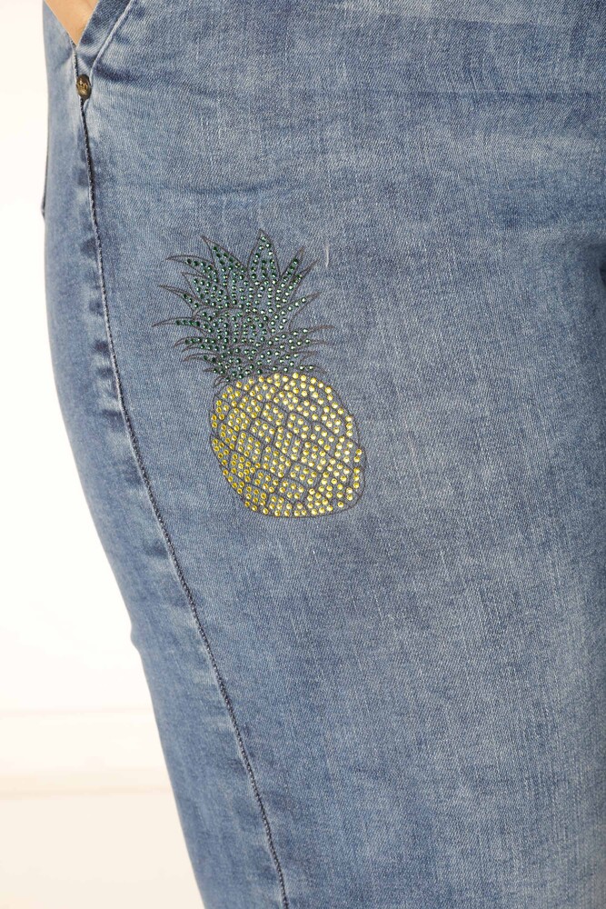 Pantalon Ananas À Motifs Bleu - 3692 | KAZEE (Lot de 4 42-44-46-48) - 3