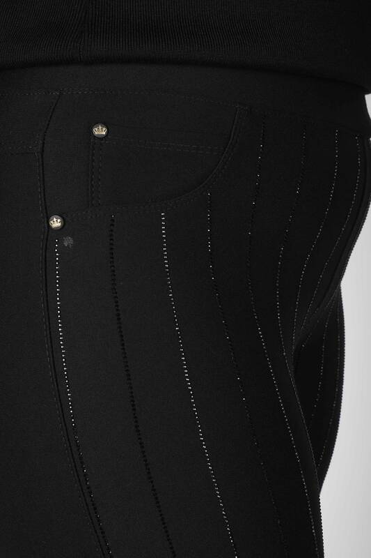 Pantalon Brodé Pierre Noir - 3781 | KAZEE (Lot de 4 42-44-46-48)