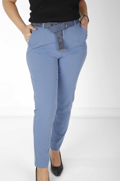 Pantalon Ceinture Détail Indigo - 3684 | KAZEE (Lot de 4 42-44-46-48) - Thumbnail