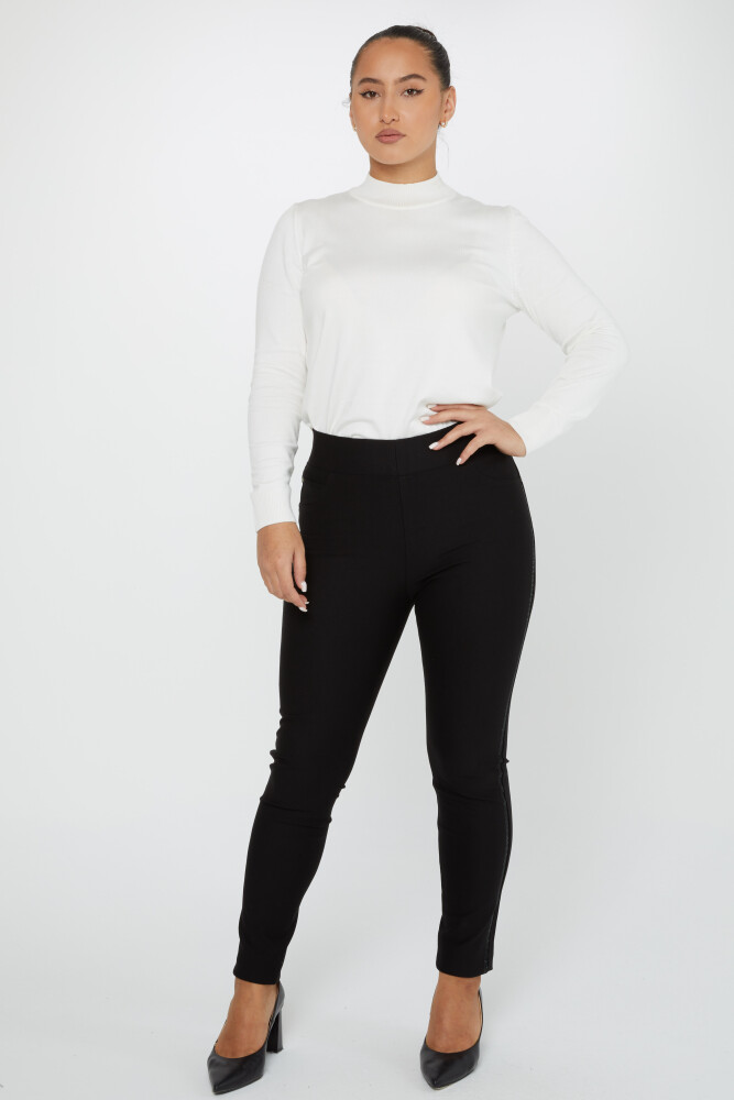 Pantalón Cintura Elástica Negro - 3730 | KAZEE (Juego de 4 42-44-46-48) - 1