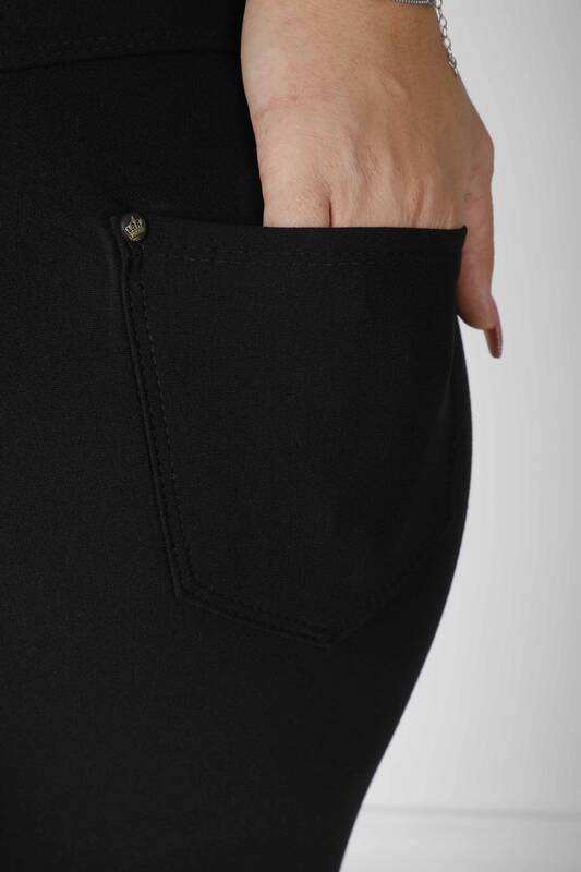 Pantalon Noir avec Pierres de Couleurs - 3768 | KAZEE (Lot de 4 42-44-46-48)