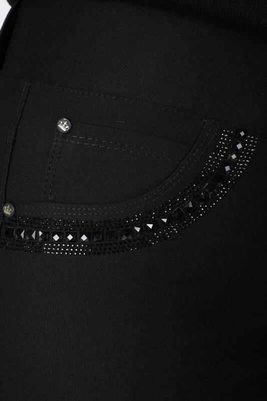 Pantalón Negro con Piedras de Cristal - 3750 | KAZEE (Juego de 4 36-38-40-42)