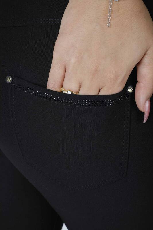 Pantalón Negro con Piedras de Cristal - 3750 | KAZEE (Juego de 4 36-38-40-42)