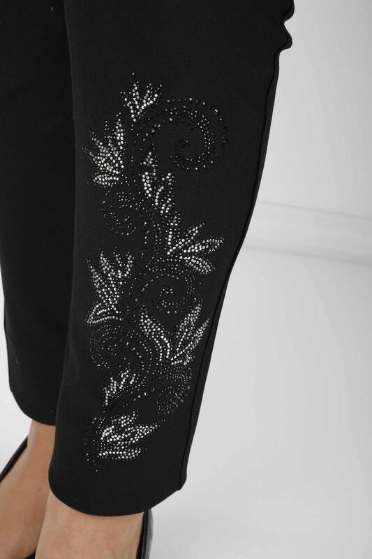 Pantalon Fleuri Noir - 3747 | KAZEE (Lot de 4 42-44-46-48)