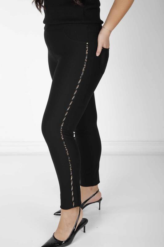 Pantalon Noir à Motif Chat - 3733 | KAZEE (Lot de 4 36-38-40-42)