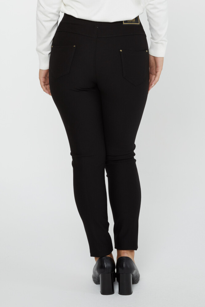 Pantalón Negro con Bordado de Flores y Piedras - 3778 | KAZEE (Juego de 4 36-38-40-42) - 6