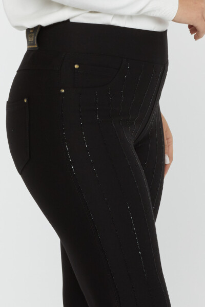 Pantalón Negro con Bordado de Piedras de Cristal - 3774 | KAZEE (Juego de 4 36-38-40-42) - 5