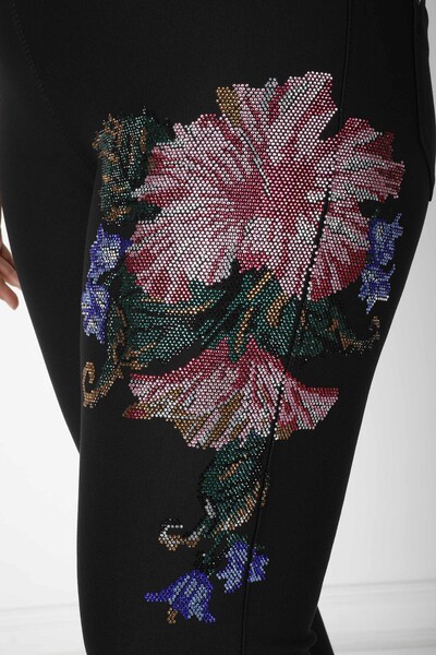 Pantalón Negro con Estampado Floral - 3419 | KAZEE (Juego de 4 36-38-40-42) - 3