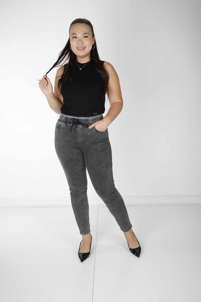 Pantalon Noir avec Détail Texte - 3704 | KAZEE (Lot de 4 42-44-46-48) - 1