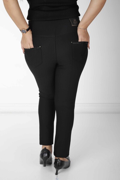 Pantalon Noir avec Pierres de Cristal - 3750 | KAZEE (Lot de 4 36-38-40-42) - Thumbnail