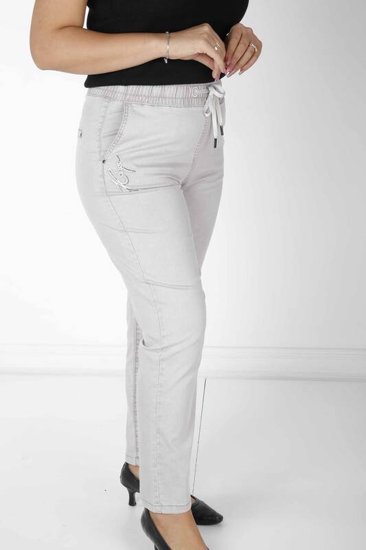 Pantalon Pierre Brodée Gris Clair - 3502 | KAZEE (Lot de 4 42-44-46-48)