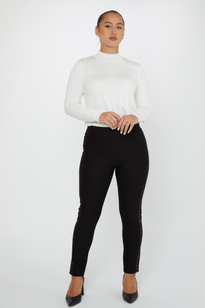 Pantalón Raya Piedra Bordada Negro - 3727 | KAZEE (Juego de 4 42-44-46-48) - 1