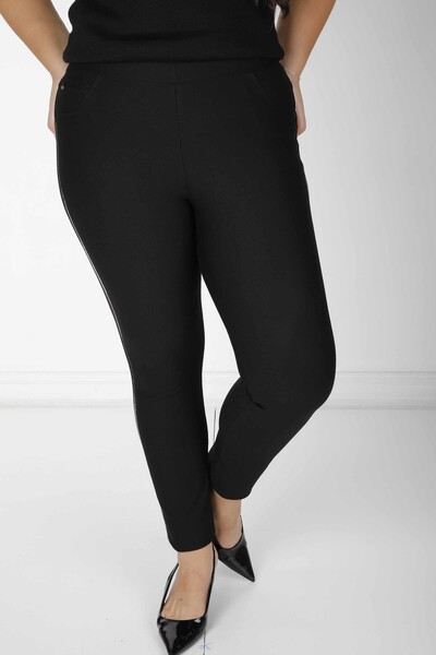 Pantalon Rayure Pierre Brodée Noir - 3721 | KAZEE (Lot de 4 36-38-40-42) - 4