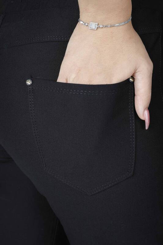 Pantaloni Buzunar Detaliat Negru - 3711 | KAZEE (Set de 4 42-44-46-48)