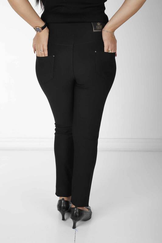 Pantaloni Buzunar Detaliat Negru - 3773 | KAZEE (Set de 4 42-44-46-48)