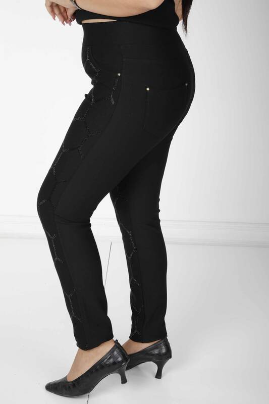 Pantaloni cu model negru - 3746 | KAZEE (Set de 4 42-44-46-48)