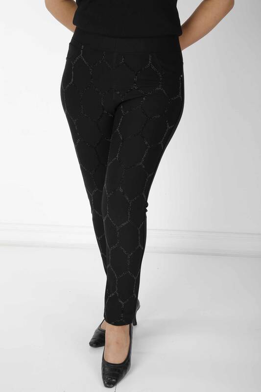 Pantaloni cu model negru - 3746 | KAZEE (Set de 4 42-44-46-48)