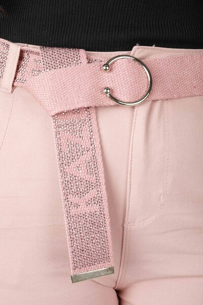 Pantaloni Curea Detaliat Dusty Rose - 3468 | KAZEE (Set de 4 42-44-46-48) - Thumbnail