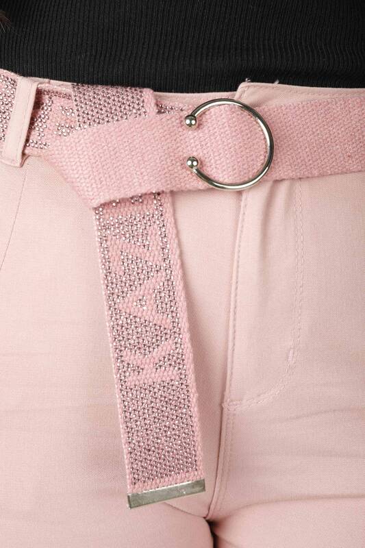 Pantaloni Curea Detaliat Dusty Rose - 3468 | KAZEE (Set de 4 42-44-46-48)