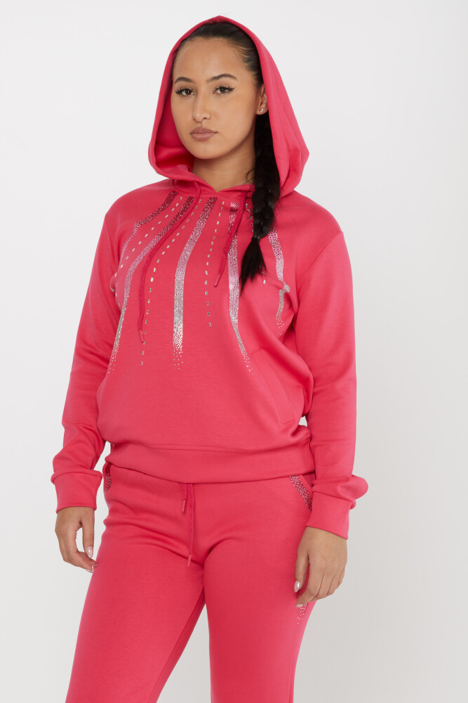 Completo Tuta, Fucsia Ricamato Pietra - 17597 | KAZEE (Set da 4 M-L-XL-2XL) - 3