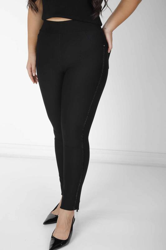 Pantaloni cu talie elastica negri - 3730 | KAZEE (Set de 4 42-44-46-48)